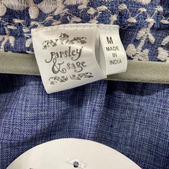 Parsley & Sage Blue Embroidered Dress Size Medium NWT - Picture 2 of 9